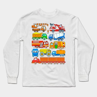 Trucks and Heavy Vehicles for Kids Long Sleeve T-Shirt